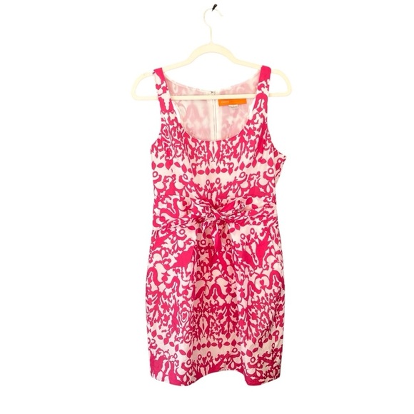 Cynthia Steffe Abstract Pink and White Printed Sleeveless Mini Dress Size 8 - Picture 3 of 16